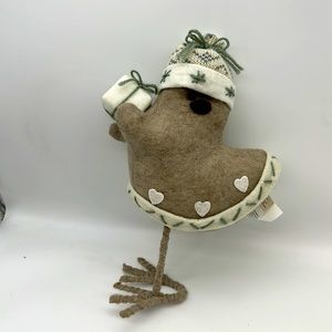 Christmas Duck Felt-Stuffed-Sturdy Steel Wire Legs—10.5”x 7.5”x 3”deep approx.